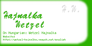 hajnalka wetzel business card